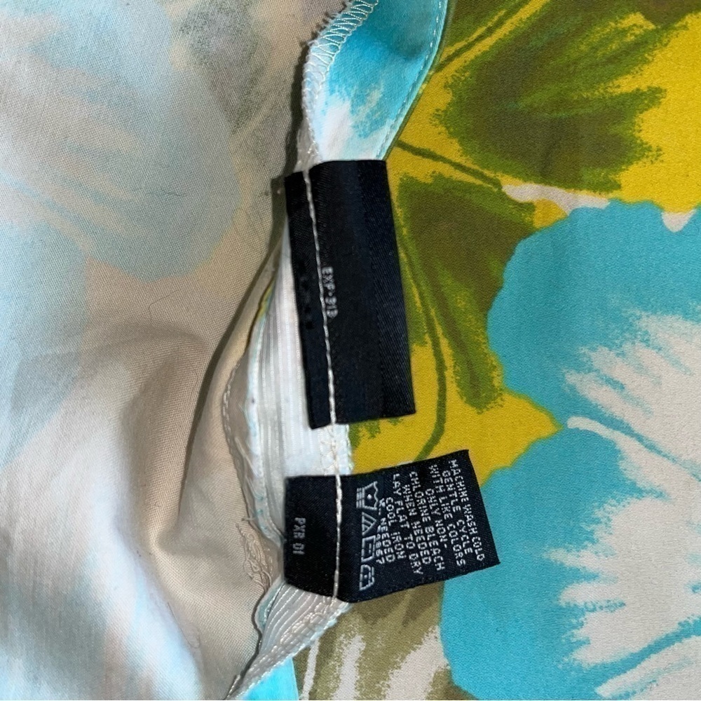 Express Floral Turquoise Green Stretchy Mini Skirt - Picture 6 of 6